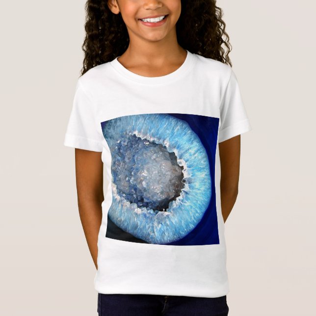 T-shirts Falln Geode de cristal azul (Frente)