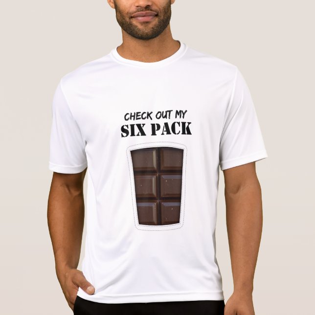 T-shirts Falsificação seis Abs do bloco (chocolate) (Frente)