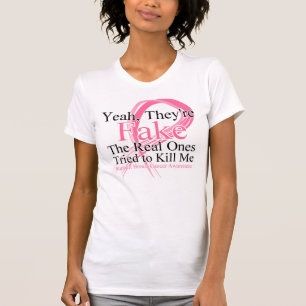 T-shirts Falso - Os reais tentaram me Matar - Cancer de mam