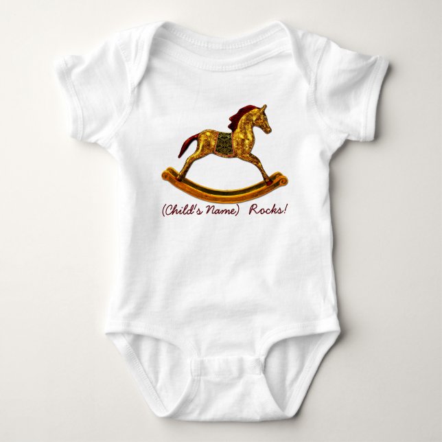 T-shirts Fama de Cavalo de Balanço (Creeper de Bebê Persona (Frente)