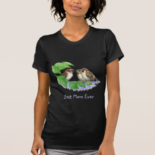 T-shirts Família de pássaro bonito do melhor pardal da ma