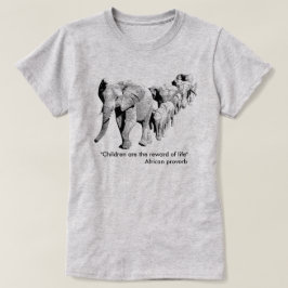 T-shirts Família do elefante em animais selvagens africanos