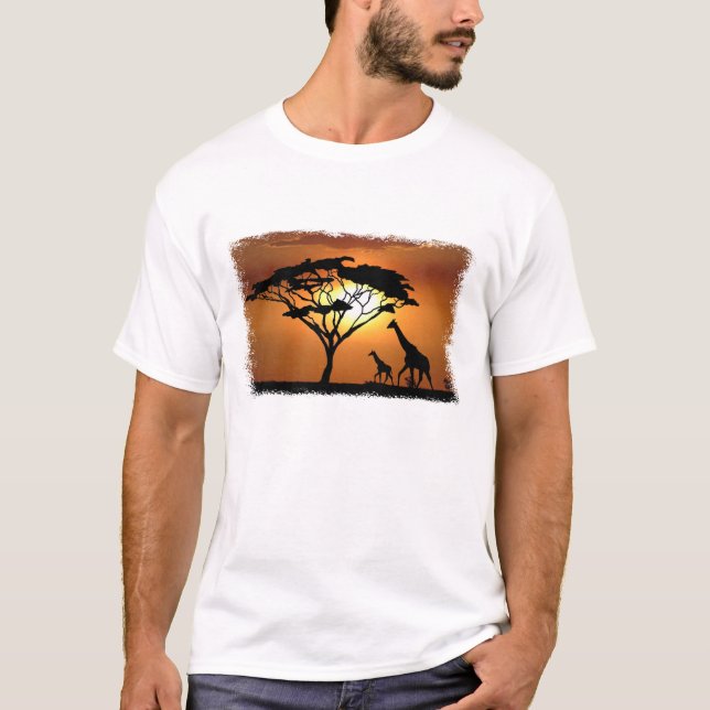 T-shirts família do girafa (Frente)