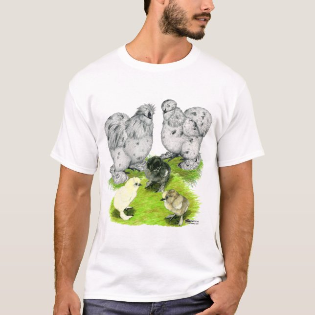 T-shirts Família Silkie Bantam Splash (Frente)