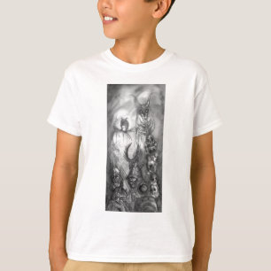 T-shirts Fantasia do branco do preto da GUERRA dos MONSTRO