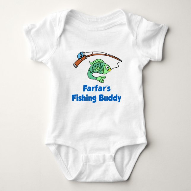 T-shirts Farfar's Fisheries Buddy (Frente)
