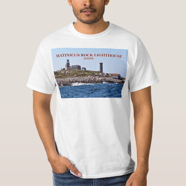 T-shirts Farol da rocha de Matinicus, Maine (Frente)
