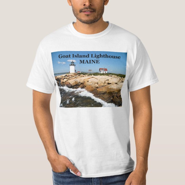 T-shirts Farol de Goat Island, Camisa-T Maine (Frente)