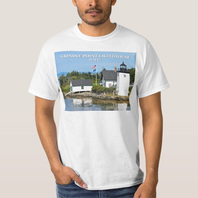 T-shirts Farol de Ponto Grindle, Camisa-T Maine (Frente)