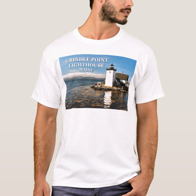 T-shirts Farol de Ponto Grindle, Camisa-T Maine (Frente)