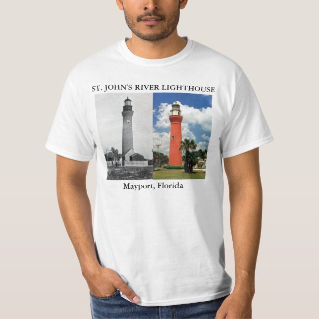 T-shirts Farol do Rio das ruas John, Mayport, Flórida (Frente)