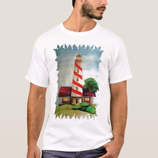 T-shirts Farol vermelho e branco (Frente)