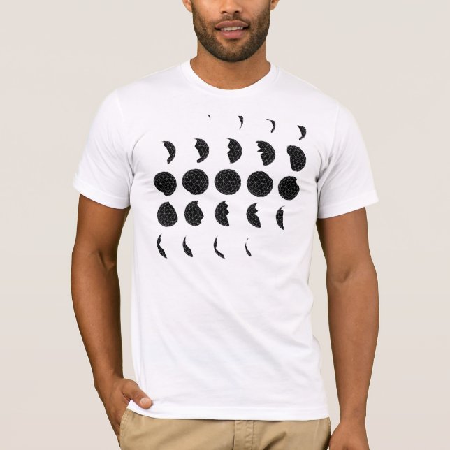 T-shirts Fases Geodesic da lua (Frente)