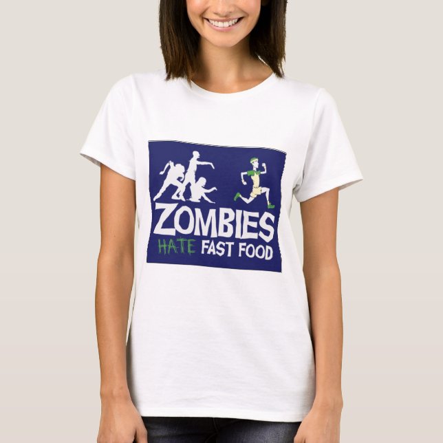 T-shirts Fast food do ÓDIO dos zombis (Frente)