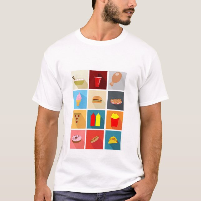 T-shirts Fast Food Icons (Frente)