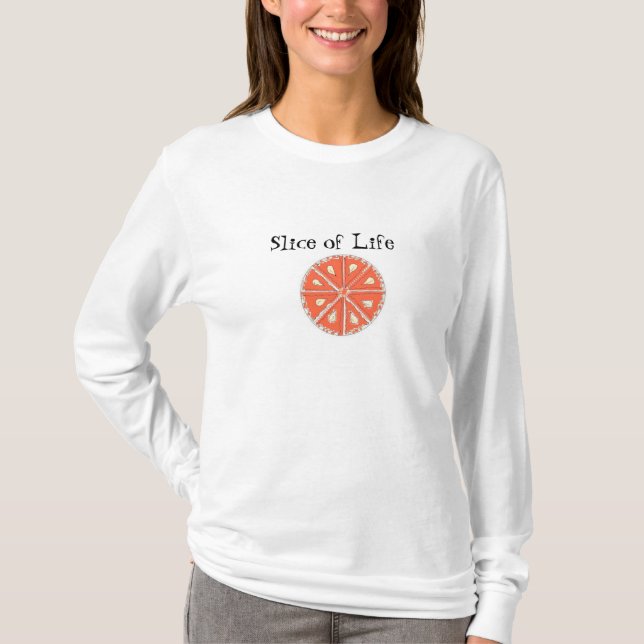 T-shirts Fatia de Laranja Suculenta (Frente)