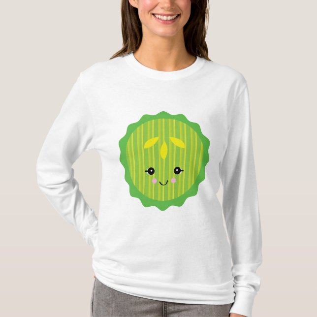 T-shirts fatia de picles kawaii (Frente)