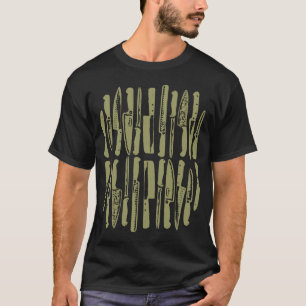 T-shirts Fatiado e Picado - Caqui no Escuro