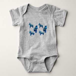 T-shirts Fato de corpo de Dala azul bebê