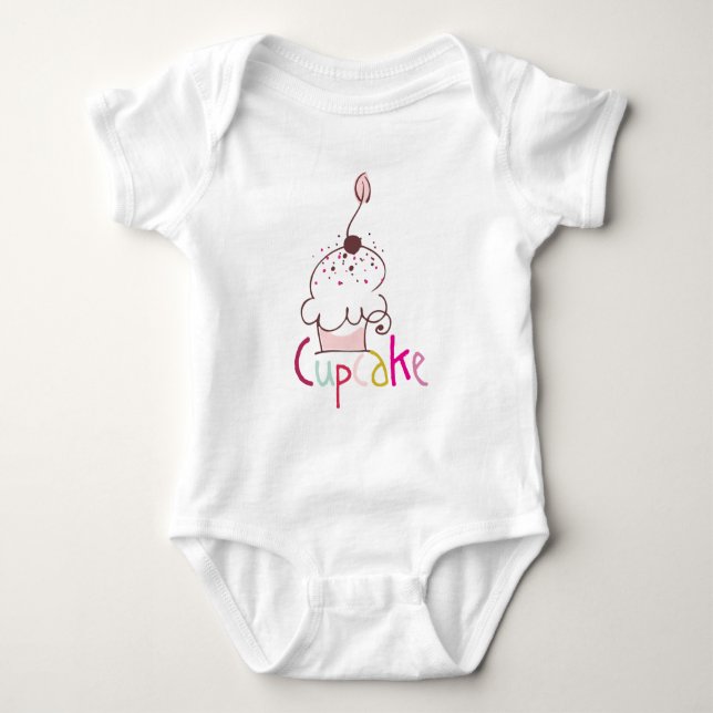 T-shirts Fato de Criança de Cupcake bonito (Frente)
