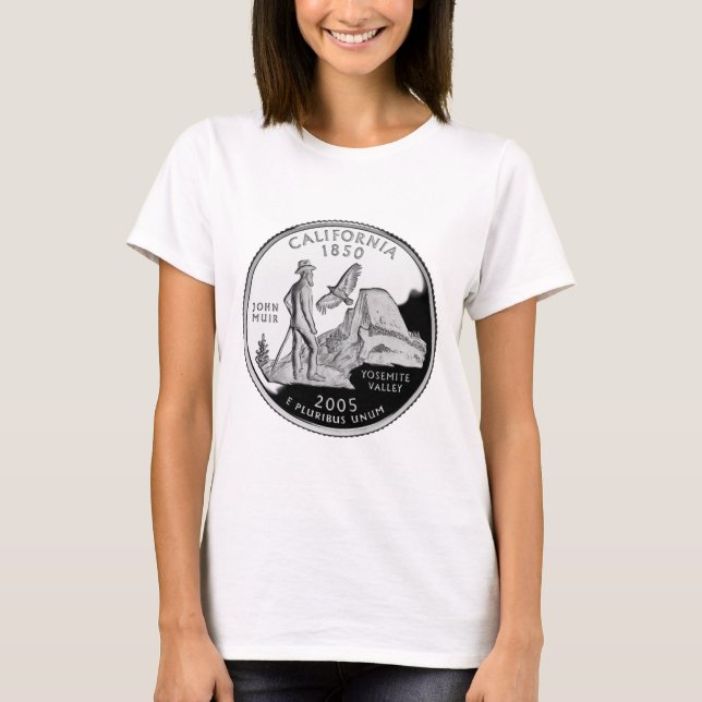 T-shirts Faux California State Quarter Yosemite Valley Muir (Frente)