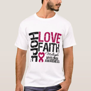 T-shirts Fé do amor da esperança do mieloma múltiplo