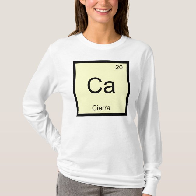 T-shirts Fecha Nome Química Elemento Tabela Periódica (Frente)