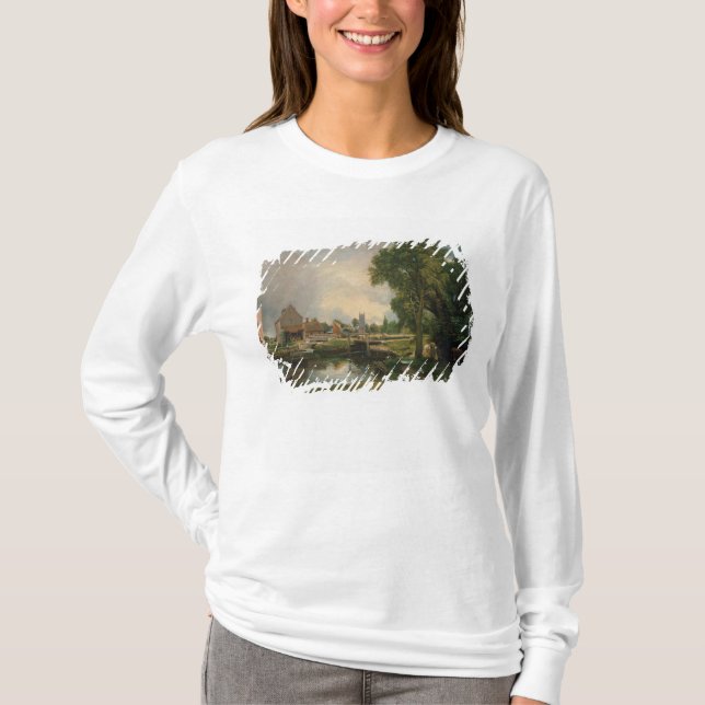 T-shirts Fechamento de John Constable | Dedham e moinho, (Frente)