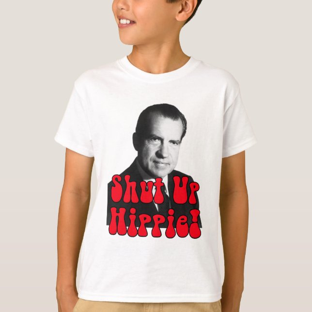 T-shirts Feche acima o Hippie -- Richard Nixon (Frente)