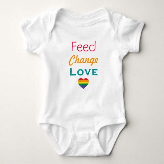 T-shirts Feed Change Love Rainbow Heart (Frente)