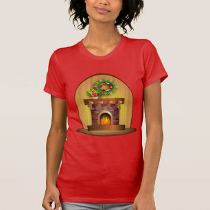T-shirts Feiras de Natal Saudações Lareira