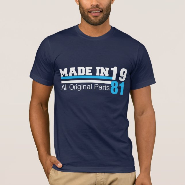 T-shirts FEITO em 1981 todo o T ORIGINAL das peças (Frente)