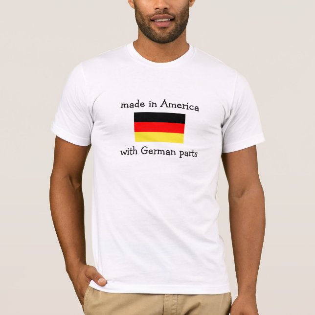 T-shirts feito em América com peças alemãs (Frente)