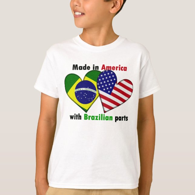 T-shirts feito em América com peças do brazilin (Frente)