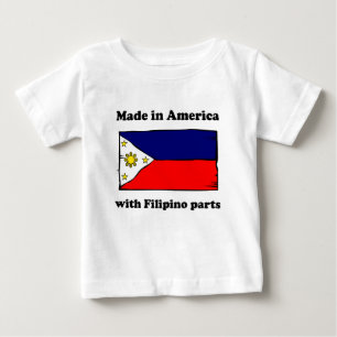 T-shirts Feito em América com peças filipinas