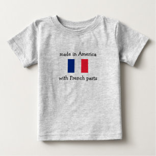 T-shirts feito em América com peças francesas
