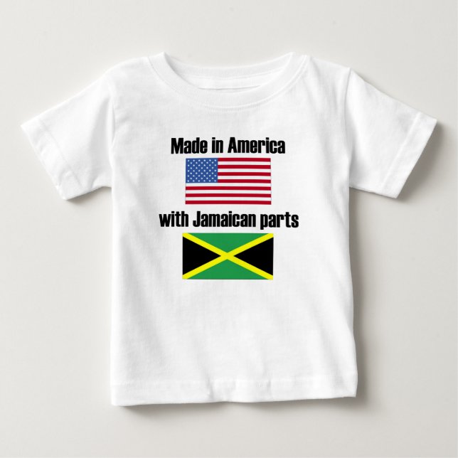 T-shirts Feito em América com peças jamaicanas (Frente)