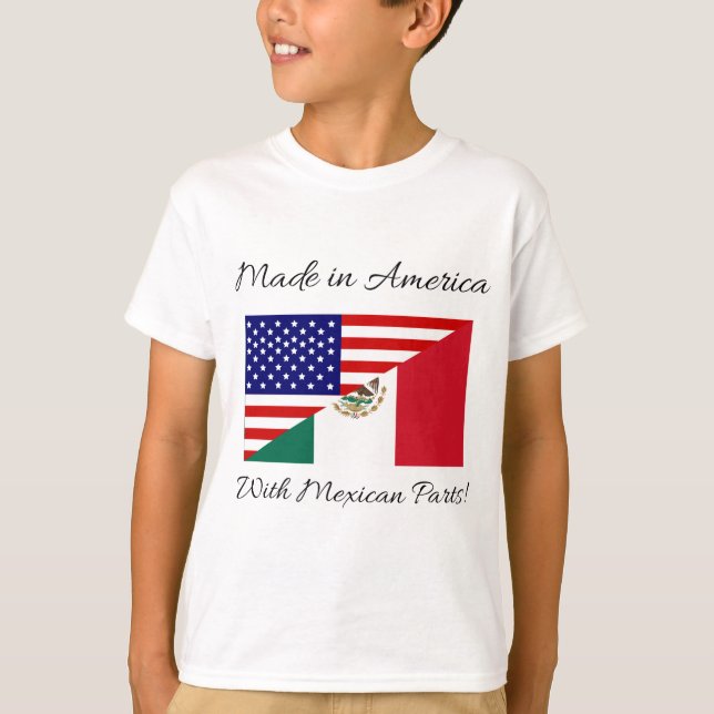 T-shirts Feito em América com peças mexicanas! (Frente)