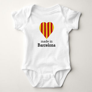T-shirts Feito em Barcelona, bandeira Catalonia do coração