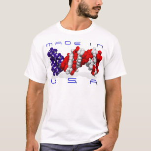T-shirts Feito no ADN dos EUA? - o texto é customizável