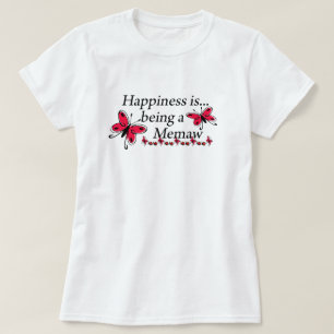 T-shirts Felicidade é ser uma Memaw BORBOLETA