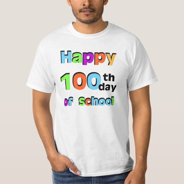 T-shirts Feliz 100º Dia da Escola (Frente)