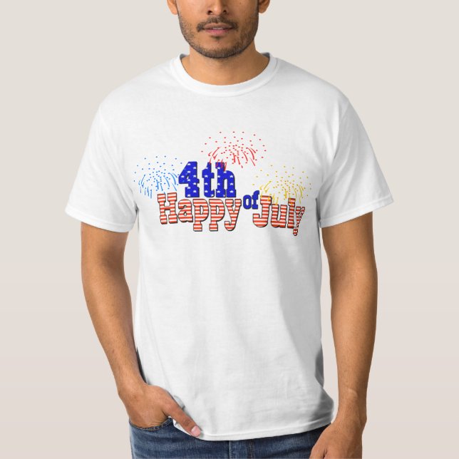 T-shirts Feliz 4o julho! (Frente)