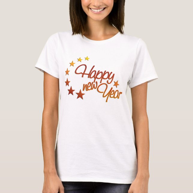 T-shirts Feliz ano novo com luz estelar (Frente)