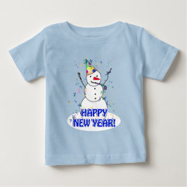 T-shirts Feliz ano novo do Celebrador Snowman