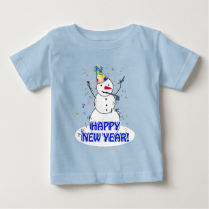T-shirts Feliz ano novo do Celebrador Snowman