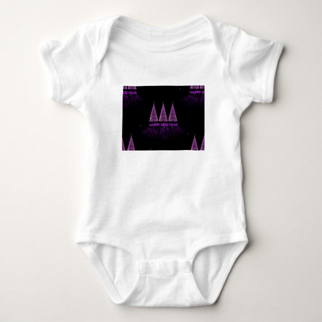 T-shirts feliz ano novo roxo (Frente)