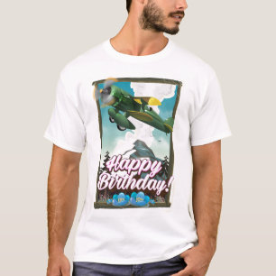 T-shirts Feliz avião vintage de aniversário!