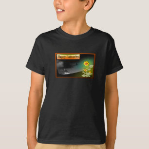 T-shirts Feliz Dia das Bruxas e Flores -