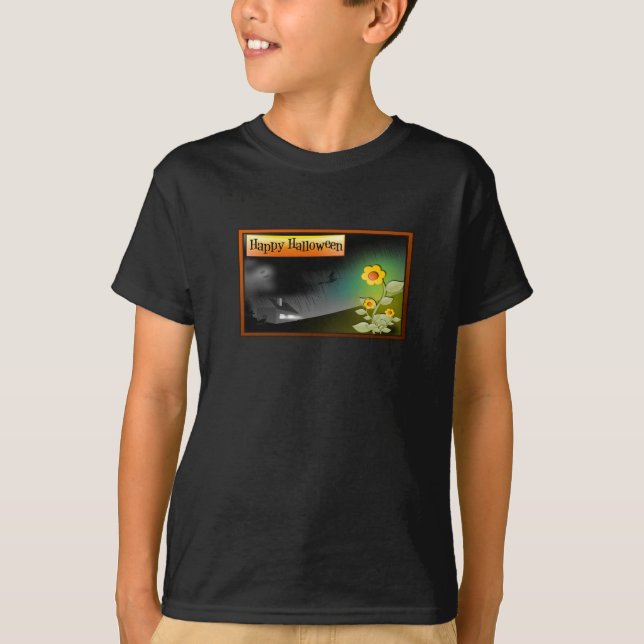 T-shirts Feliz Dia das Bruxas e Flores - (Frente)
